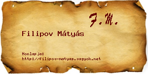 Filipov Mátyás névjegykártya
